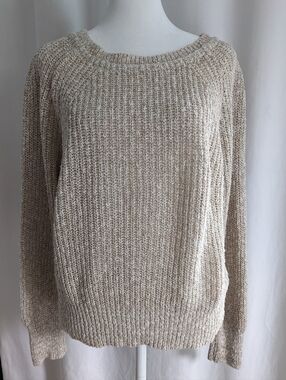 Free People Electric City Crewneck Pullover Sweater Women’s M Oatmeal